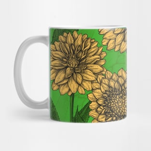 Dahlias in yellow and green Mug